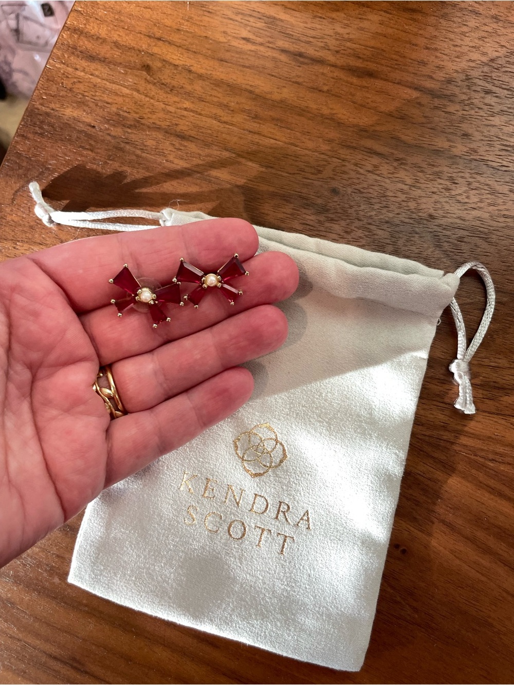 Kendra Scott Red Bow Stud Earrings